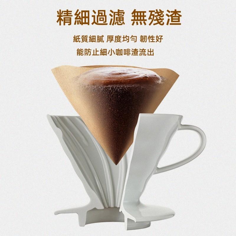 🔴台灣現貨+發票 咖啡濾紙 錐形濾紙 濾紙 無漂白 無異味 2-4人 漂白 無漂白濾紙40入100入 咖啡用品 濾紙-細節圖4