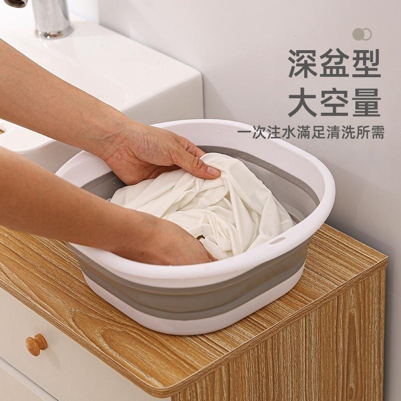 台灣現貨+發票 摺疊臉盆 折疊水桶 折疊伸縮臉盆 折疊方形臉盆 臉盆 可掛式 折疊臉盆 水盆 伸縮水桶 水桶 伸縮-細節圖3