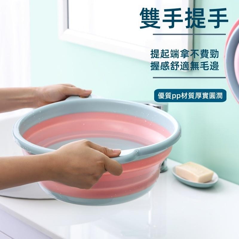 台灣現貨+發票 摺疊洗臉盆 家用加厚折疊洗臉盆 學生宿舍臉盆 便攜塑膠臉盆 伸縮臉盆 大號盆子 折疊臉盆-細節圖5