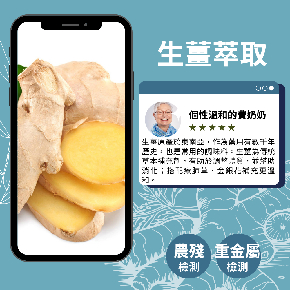 療肺草複合膠囊 Lungwort Complex 添加金銀花+薑 深呼吸配方 60顆 全素《UrSupplements》-細節圖5