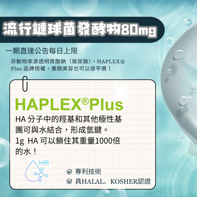 玻尿酸複合膠囊 Hyaluronic Acid 添加葡萄籽萃取、賽洛美 60顆/瓶 全素《UrSupplements》-細節圖3