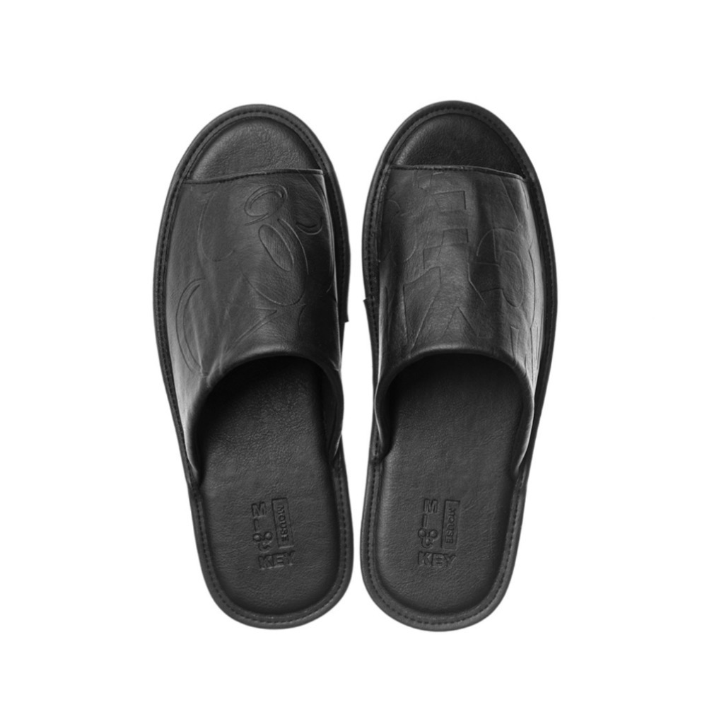 全新品便宜賣👉 HOLA 迪士尼 黑標系列 壓紋皮革拖鞋-M 台灣製-細節圖2