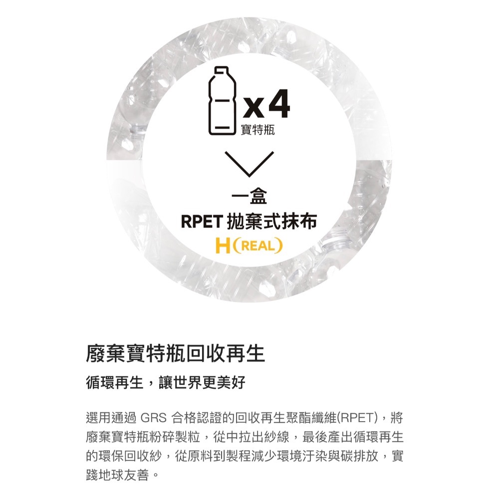 《HOLA和樂家居》REAL RPET拋棄式抹布22x22cmx20入淺灰 乾濕兩用-細節圖2