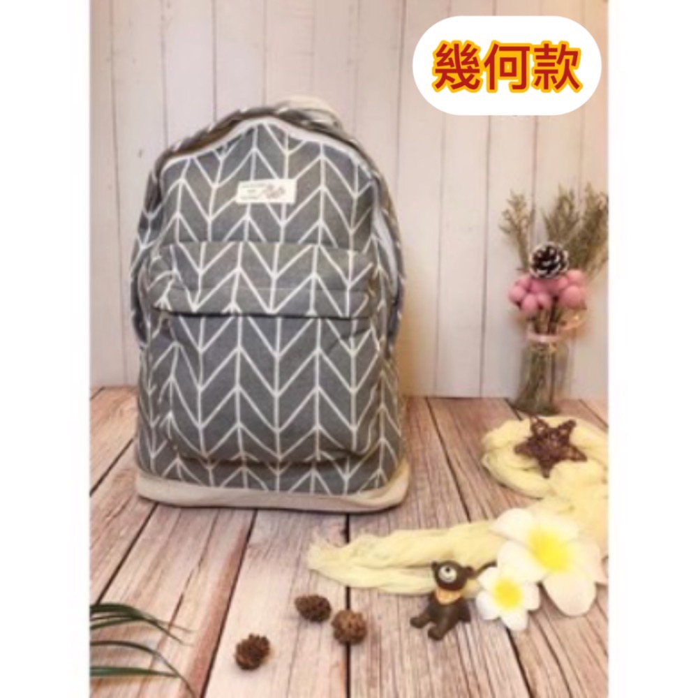 後背包 棉麻雙肩包-規格圖5