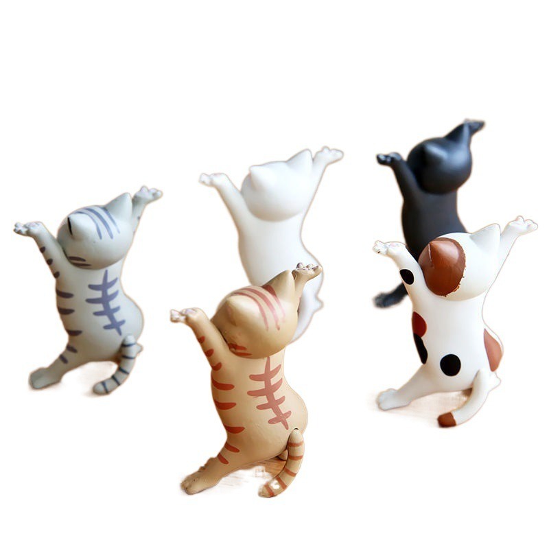 萬物皆可舉 網紅妖嬈貓 五隻組 筆架 耳機架 可愛貓咪 公仔 筆托 生日禮物 交換禮物 貓咪 貓咪筆架-規格圖5