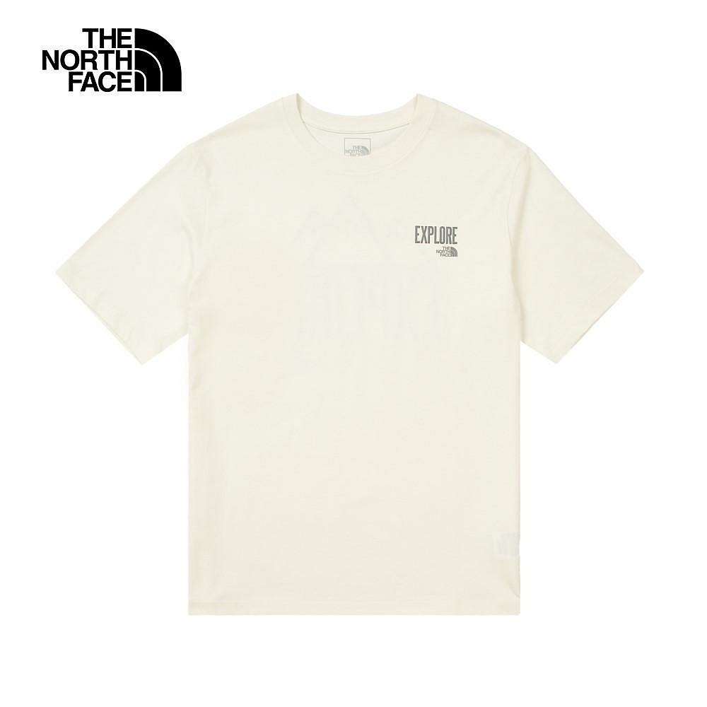 -滿3000免運-[雙和專賣店]THE NORTH FACE 男女款純棉短袖T恤/8DBW//米白-細節圖2