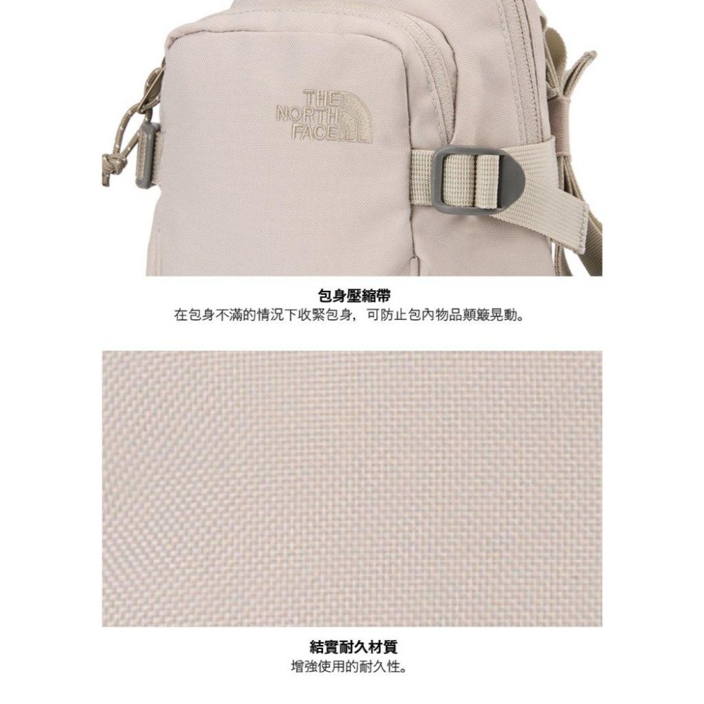 -滿3000免運-[雙和專賣店] THE NORTH FACE 3L 男女款 輕巧便攜斜背小包/8C6F/石灰-細節圖9