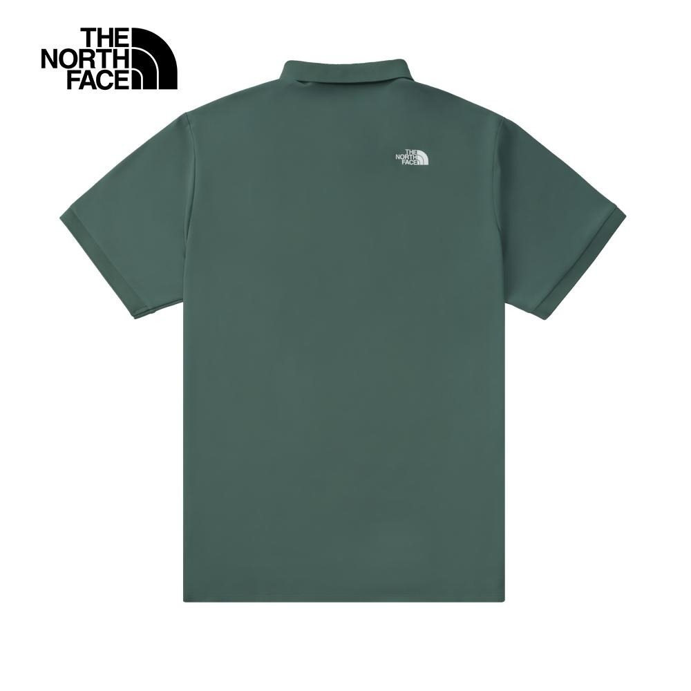 -滿3000免運-[雙和專賣店] THE NORTH FACE 男 短袖防曬POLO衫/87W2/鴨綠-細節圖2