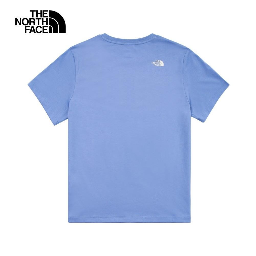 -滿3000免運-[雙和專賣店] THE NORTH FACE 女 混紡短袖LOGO圓領T恤/8CK8/藍-細節圖2