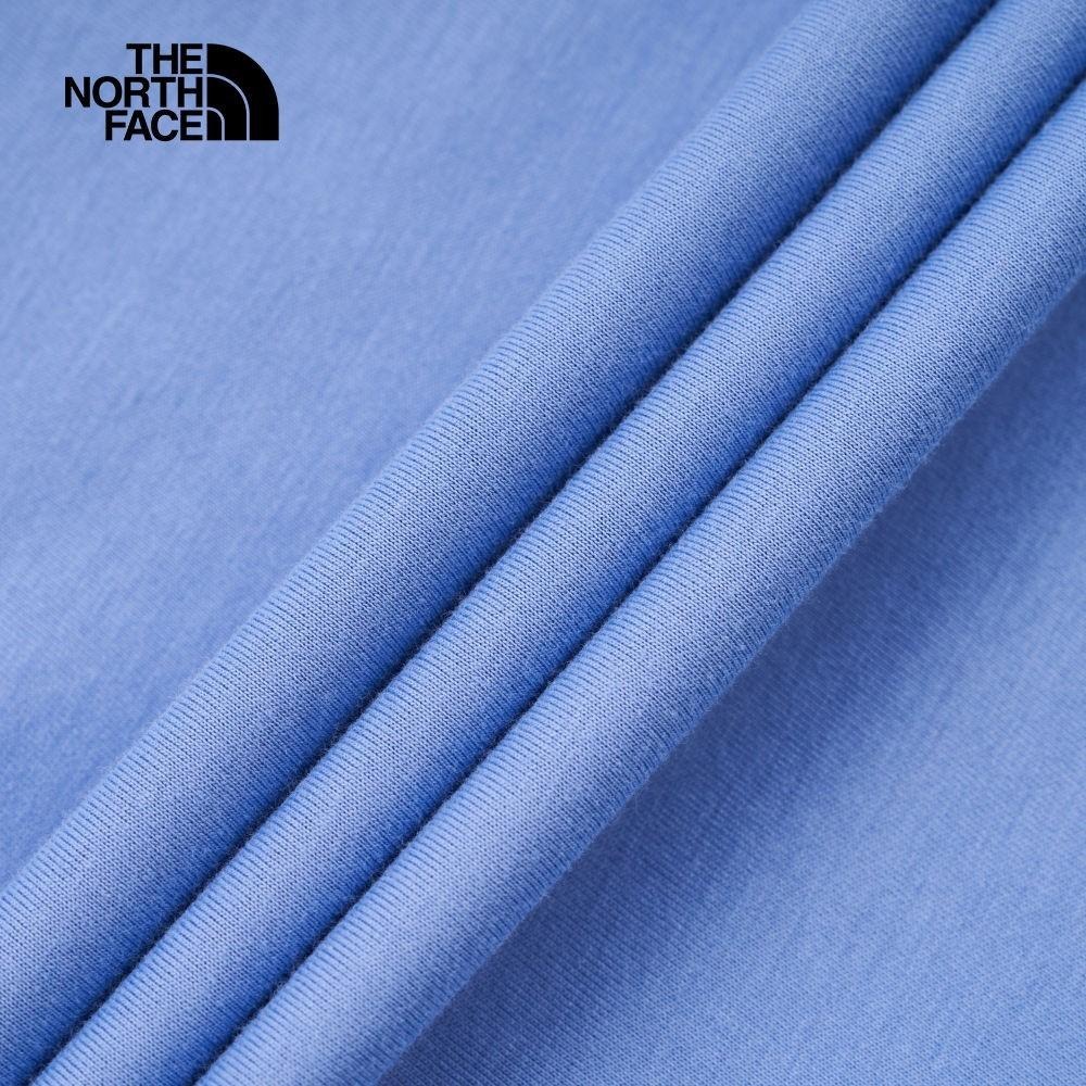 -滿3000免運-[雙和專賣店] THE NORTH FACE 女 混紡短袖LOGO圓領T恤/8CK8/藍-細節圖3