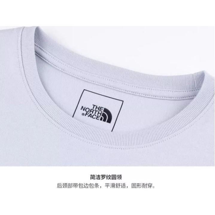 -滿3000免運-[雙和專賣店] The North Face 女 短袖圓領撞色LOGO棉T/8DC9/霧紫-細節圖3