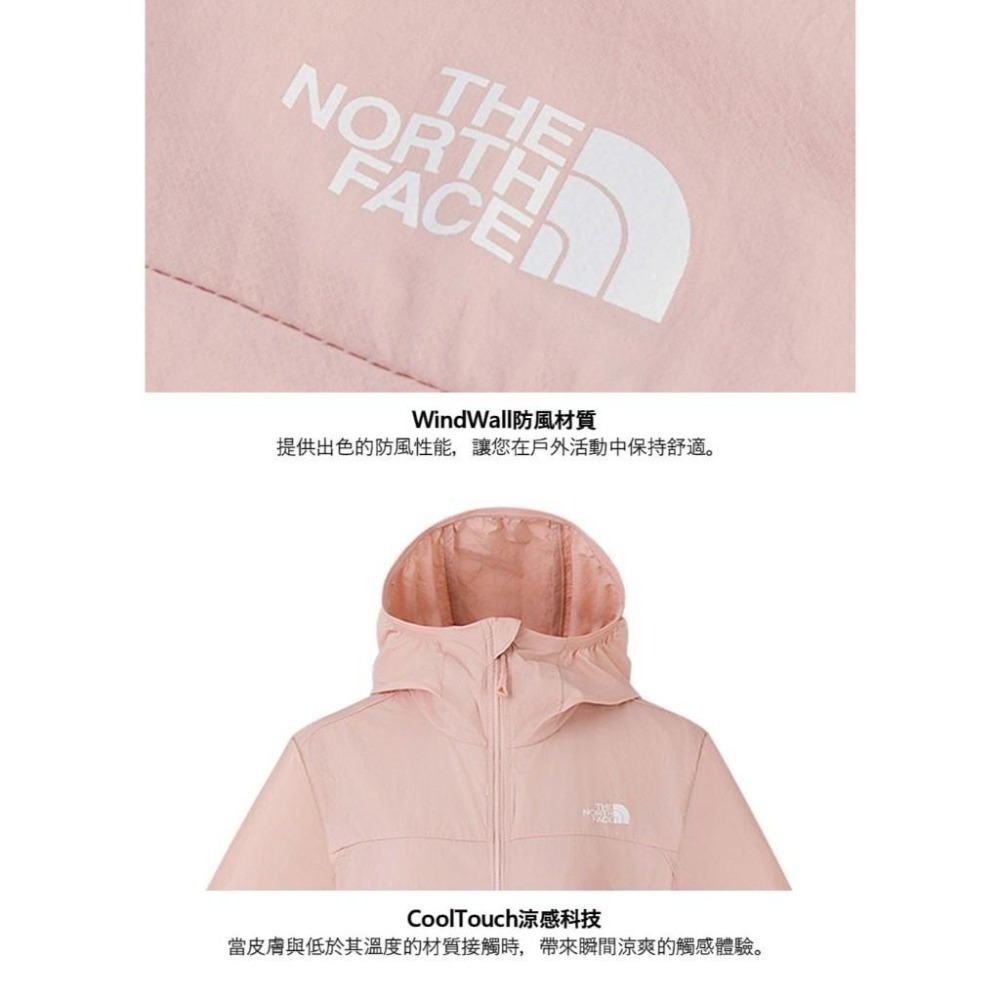 -滿3000免運-[雙和專賣店] THE NORTH FACE 女 防曬涼感連帽外套/8CJZ/粉紅-細節圖5