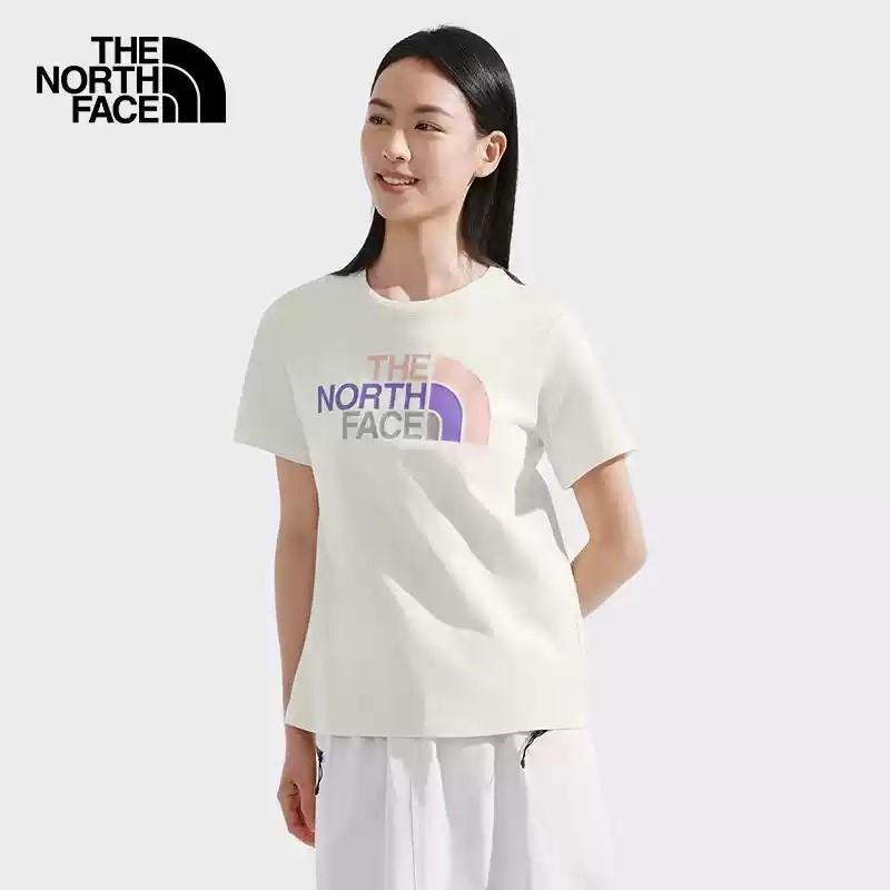 -滿3000免運-[雙和專賣店] The North Face 女 短袖圓領撞色LOGO棉T/8DC9/白色-細節圖8