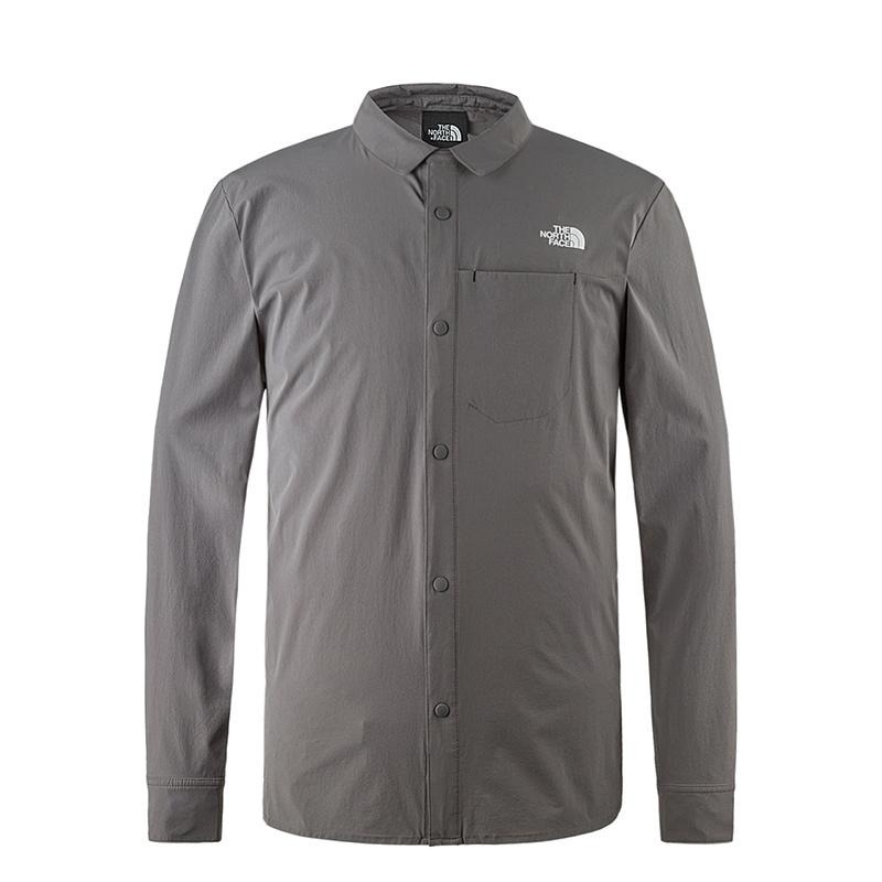 -滿3000免運-[雙和專賣店] The North Face 男 防曬長袖襯衫/4NCQ/煙燻灰-細節圖4