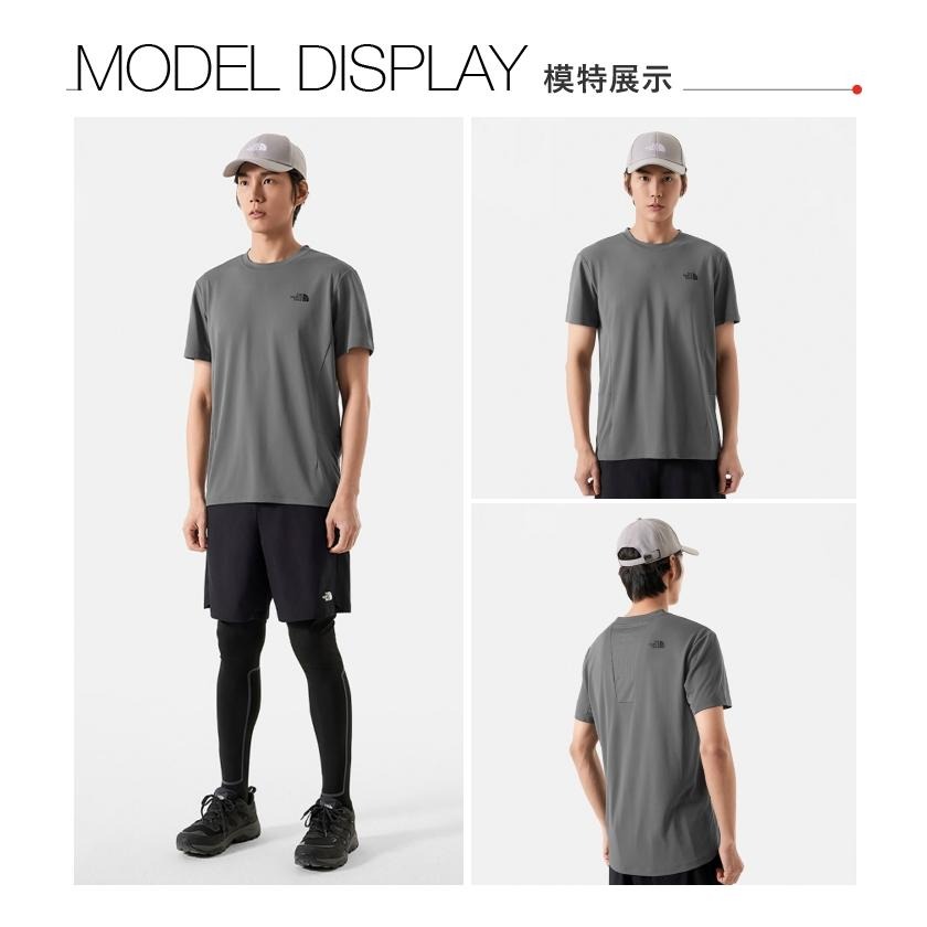 -滿3000免運-[雙和專賣店] THE NORTH AFCE 男 圓領快乾短袖T恤/8826/煙燻灰-細節圖6