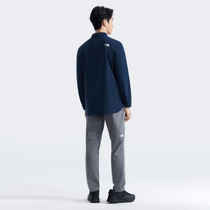 -滿3000免運-[雙和專賣店] THE NORTH FACE 男 防曬長袖襯衫/4NCQ/藍-細節圖4
