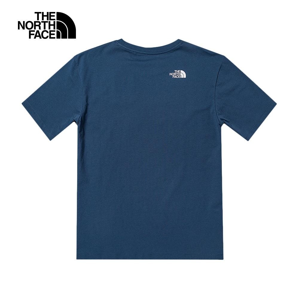 -滿3000免運-[雙和專賣店] The North Face 男 純棉山形印花口袋短袖T恤/81MV/藍-細節圖2