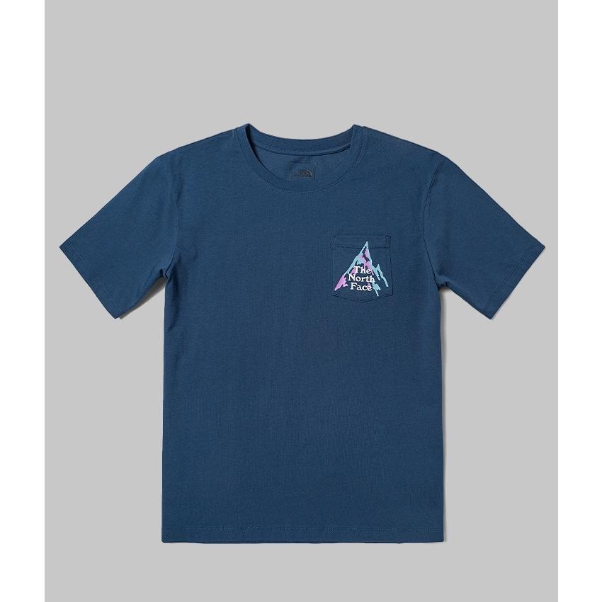 -滿3000免運-[雙和專賣店] The North Face 男 純棉山形印花口袋短袖T恤/81MV/藍-細節圖7