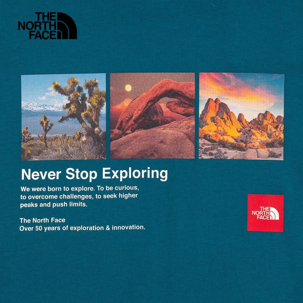 -滿3000免運-[雙和專賣店] The North Face 男 純棉照片印花短袖T恤/81N7/珊瑚藍-細節圖2