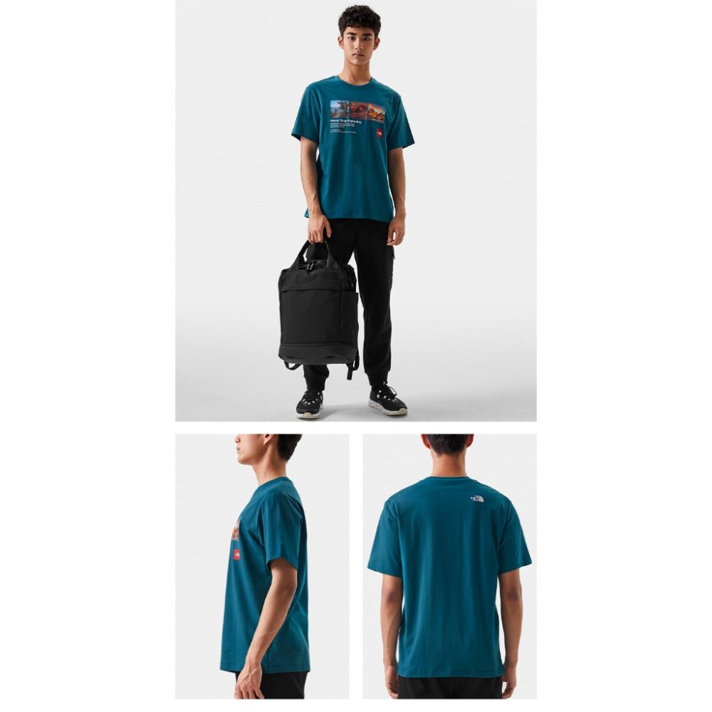 -滿3000免運-[雙和專賣店] The North Face 男 純棉照片印花短袖T恤/81N7/珊瑚藍-細節圖6