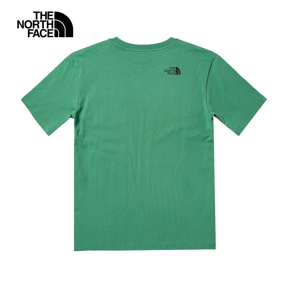 -滿3000免運-[雙和專賣店] The North Face 男 純棉山形印花口袋短袖T恤/81MV/綠-細節圖2
