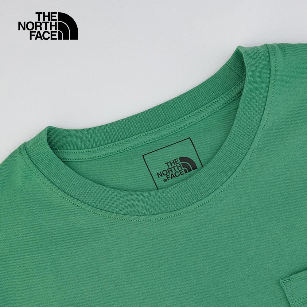 -滿3000免運-[雙和專賣店] The North Face 男 純棉山形印花口袋短袖T恤/81MV/綠-細節圖4