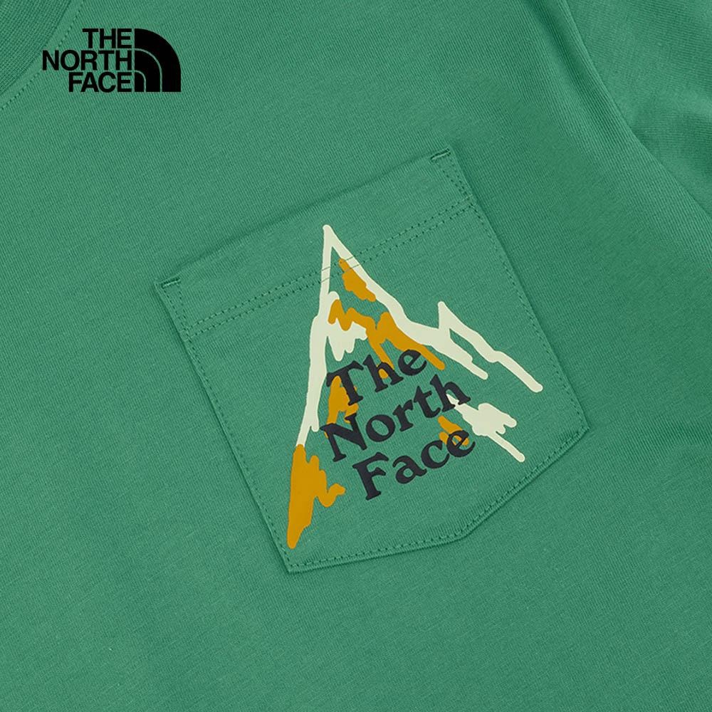 -滿3000免運-[雙和專賣店] The North Face 男 純棉山形印花口袋短袖T恤/81MV/綠-細節圖5