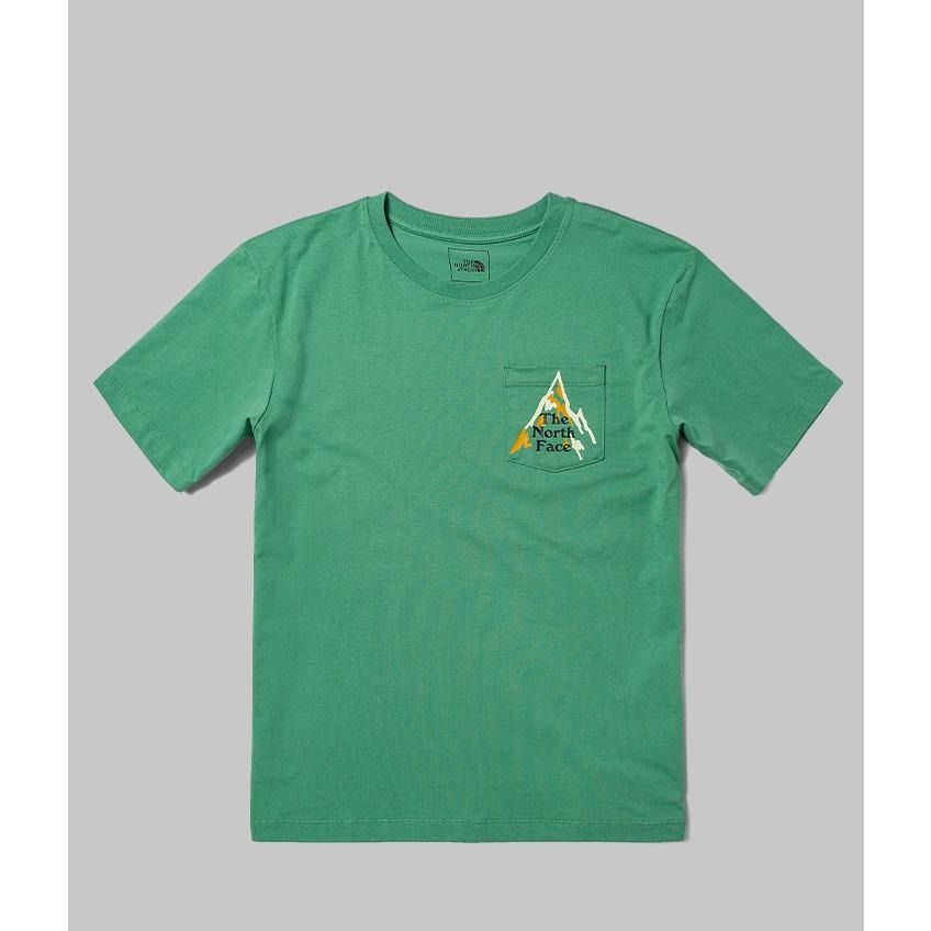 -滿3000免運-[雙和專賣店] The North Face 男 純棉山形印花口袋短袖T恤/81MV/綠-細節圖7