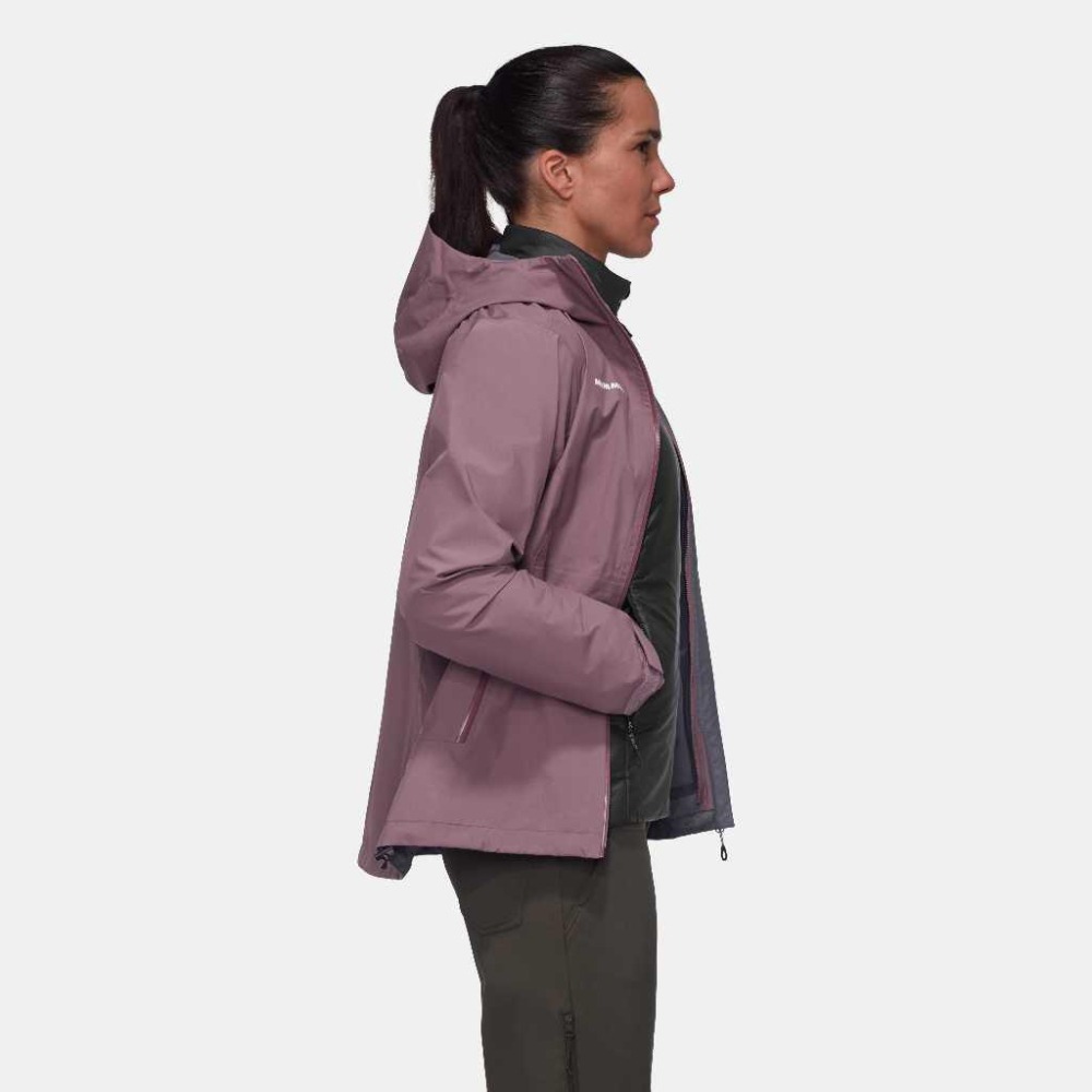 MAMMUT長毛象Alto Light 3 in 1 HS Hooded 女超輕量防水兩件式化纖外套10103088/紫-細節圖4