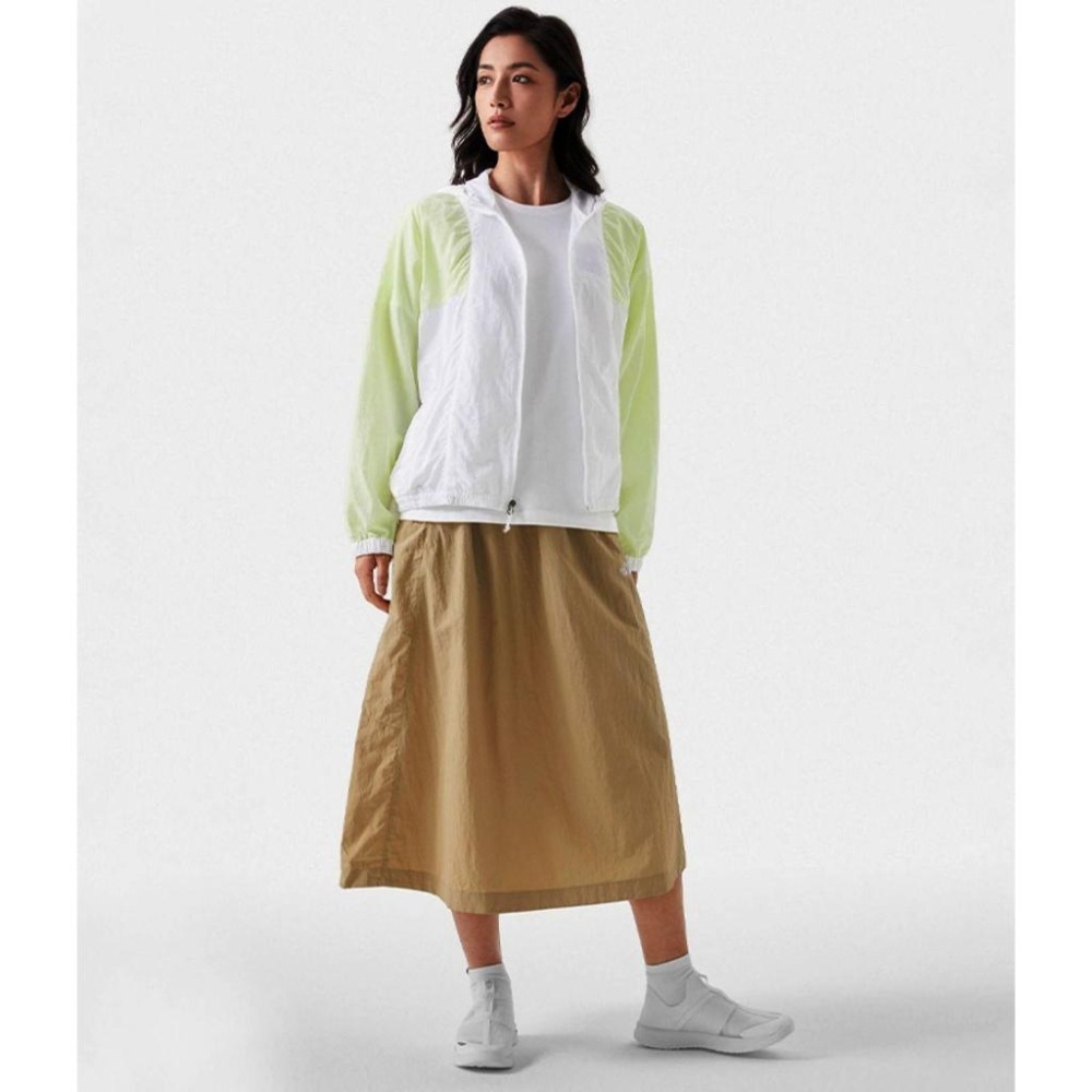 -滿3000免運-[雙和專賣店] THE NORTH FACE 女 兜帽抗UV防風外套/5JXI/白/淺黃-細節圖3
