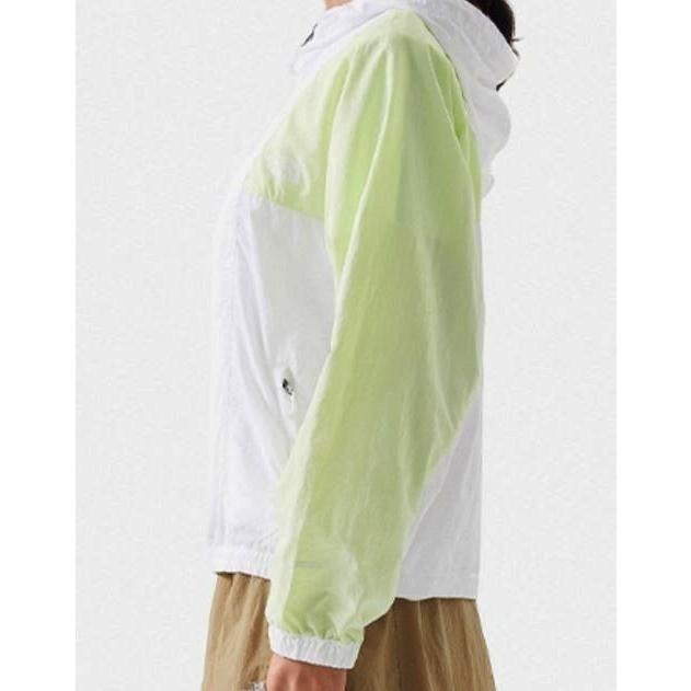 -滿3000免運-[雙和專賣店] THE NORTH FACE 女 兜帽抗UV防風外套/5JXI/白/淺黃-細節圖4