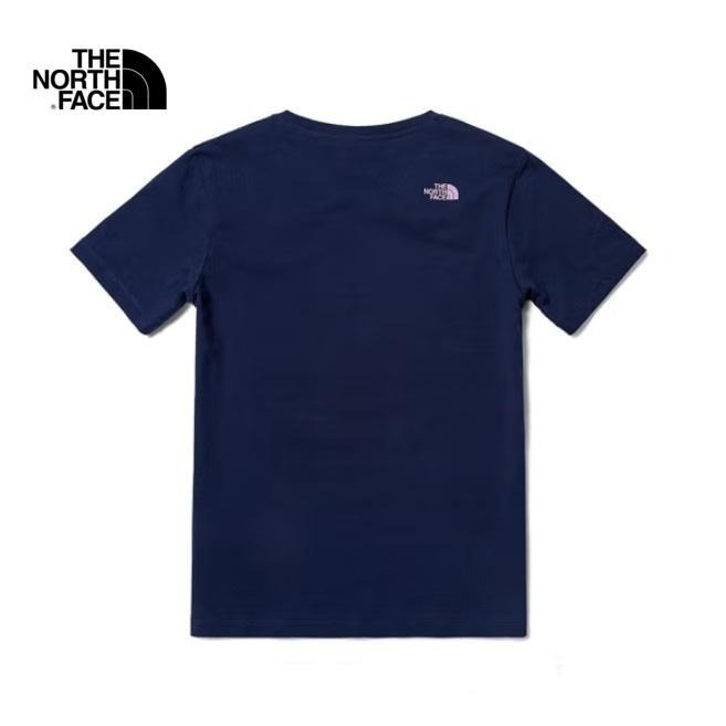 滿3000免運-6折出清[雙和專賣店] THE NORTH FACE 女 棉質LOGO圓領T恤/7WES/海軍藍-細節圖2