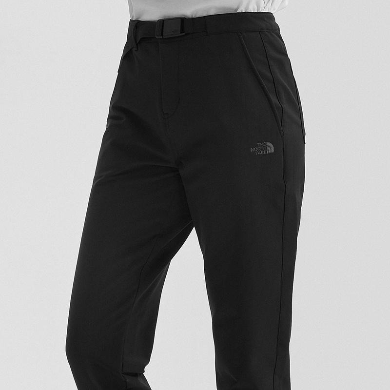 -滿3000免運-[雙和專賣店] THE NORTH FACE 女戶外休閒防潑水保暖長褲/7QSP/黑-細節圖4