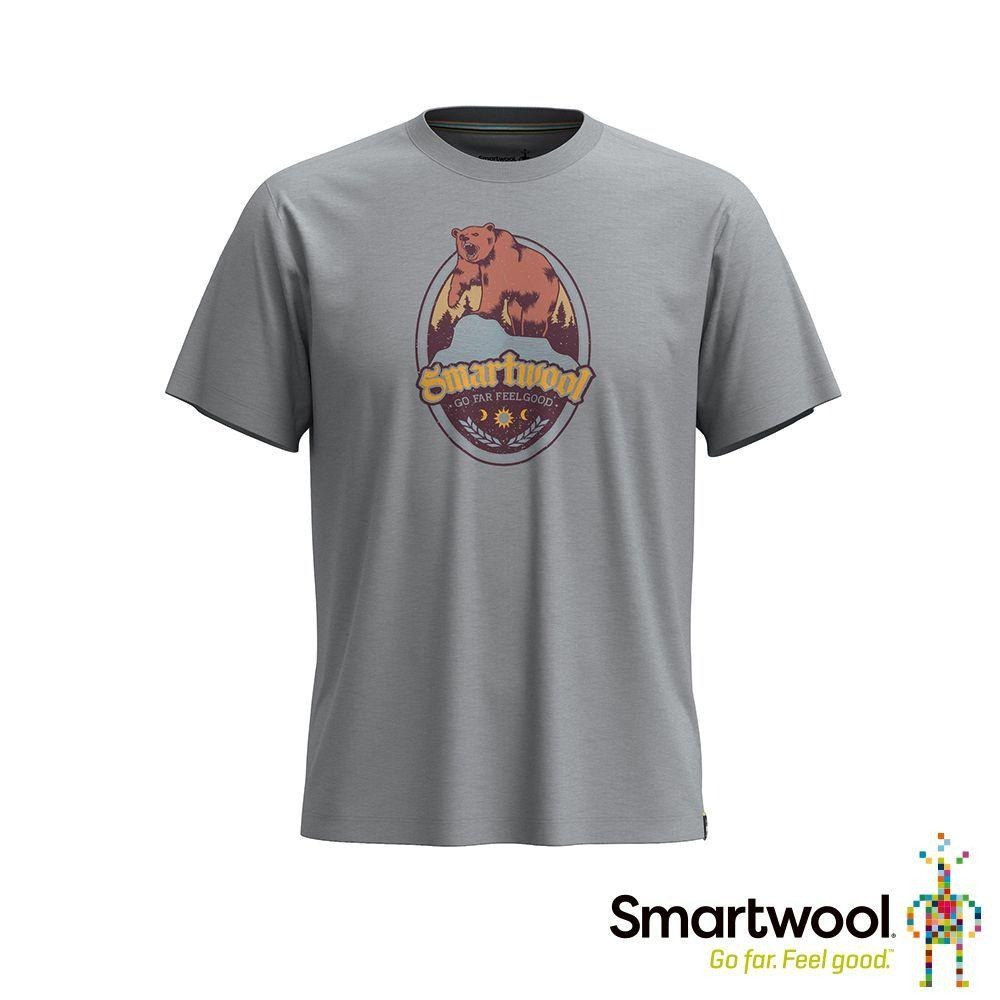 -7折出清-[雙和專賣店] SmartWool 塗鴉短Tee/中性/SW002456/棕熊Logo/淺灰色-細節圖2