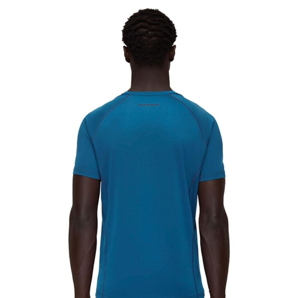 -滿3000免運-MAMMUT Selun FL 男短袖圓領排汗LogoT恤/101705050/深冰藍色-細節圖4
