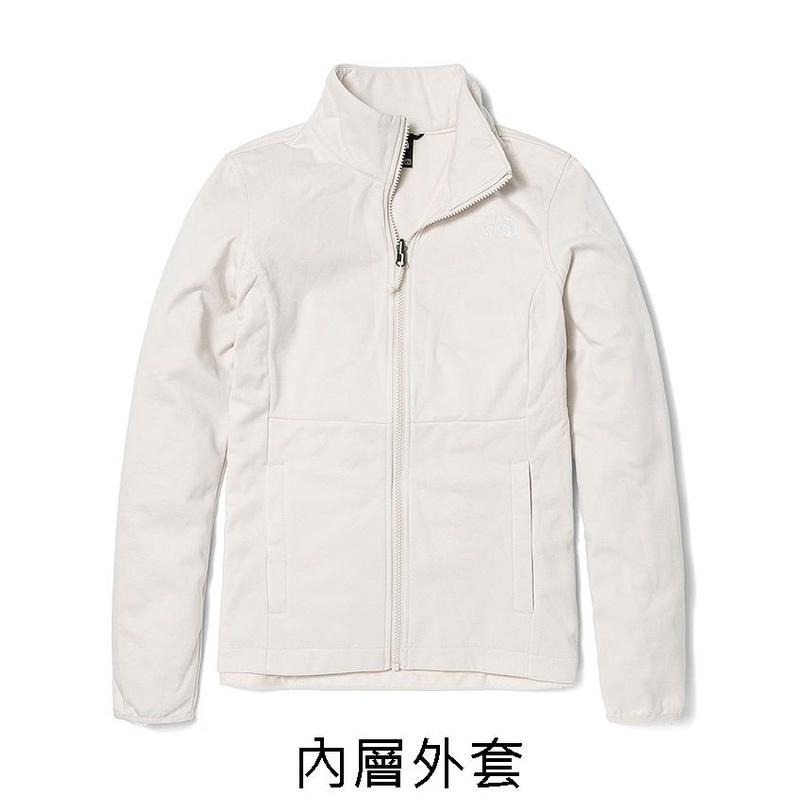 -滿3000免運-[雙和專賣店] THE NORTH FACE 女 DV刷毛兩件式外套/7QW6/梔子花白-細節圖5