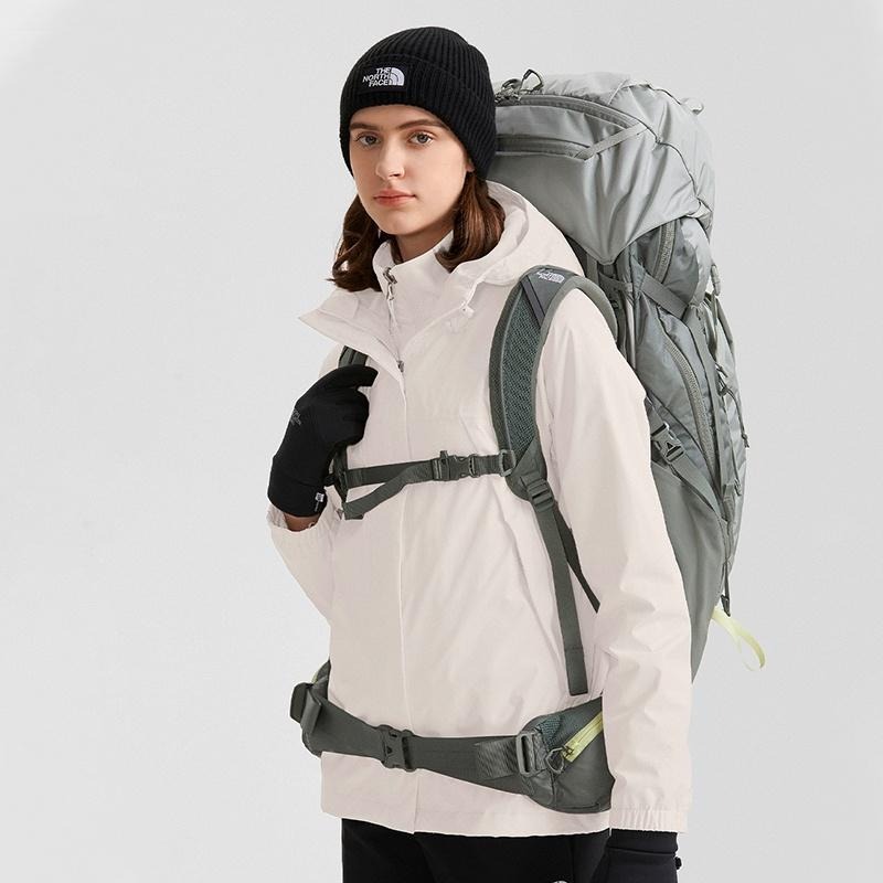 -滿3000免運-[雙和專賣店] THE NORTH FACE 女 DV刷毛兩件式外套/7QW6/梔子花白-細節圖7