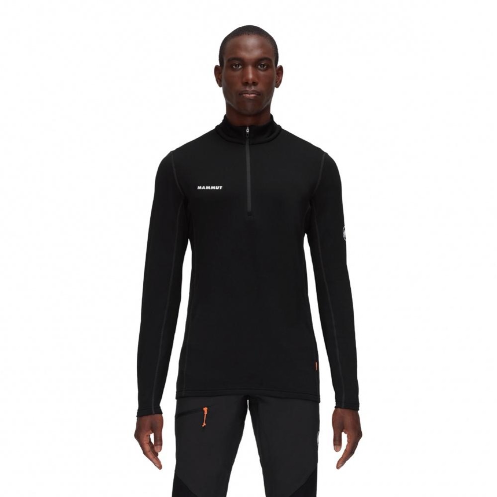 -滿3000免運-MAMMUT AENERGY ML HALF 男 長袖半開襟保暖排汗衣101601120/黑-細節圖2