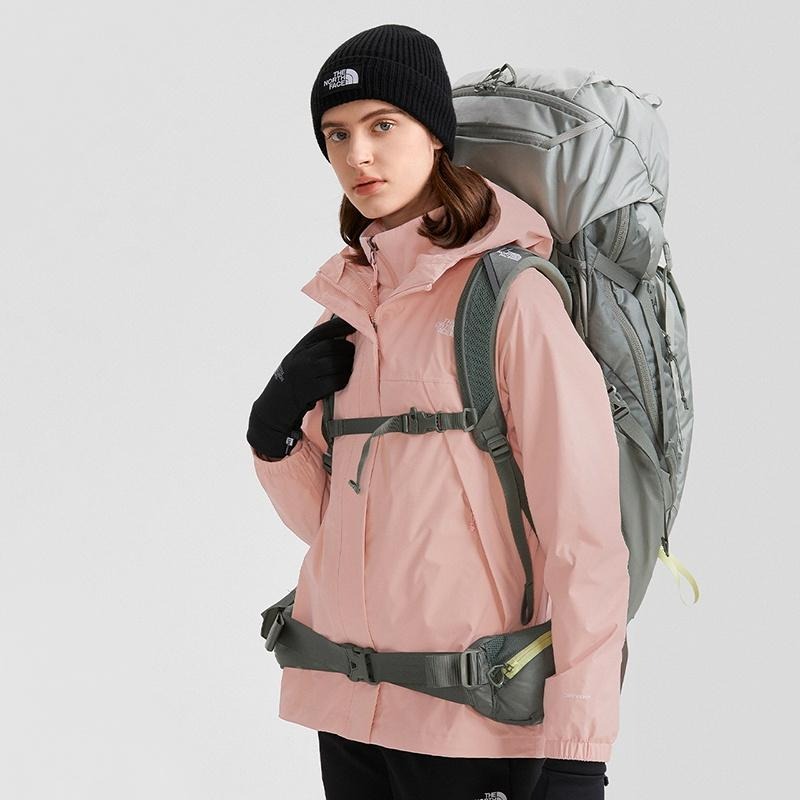 -滿3000免運-[雙和專賣店] THE NORTH FACE 女 DV刷毛兩件式外套/7QW6/沙粉色-細節圖2