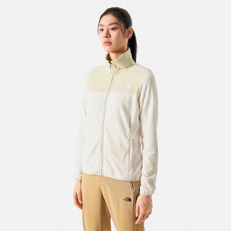 -滿3000免運-[雙和專賣店] THE NORTH FACE 女 保暖刷毛外套/可套接/81SR/白.卡其-細節圖2