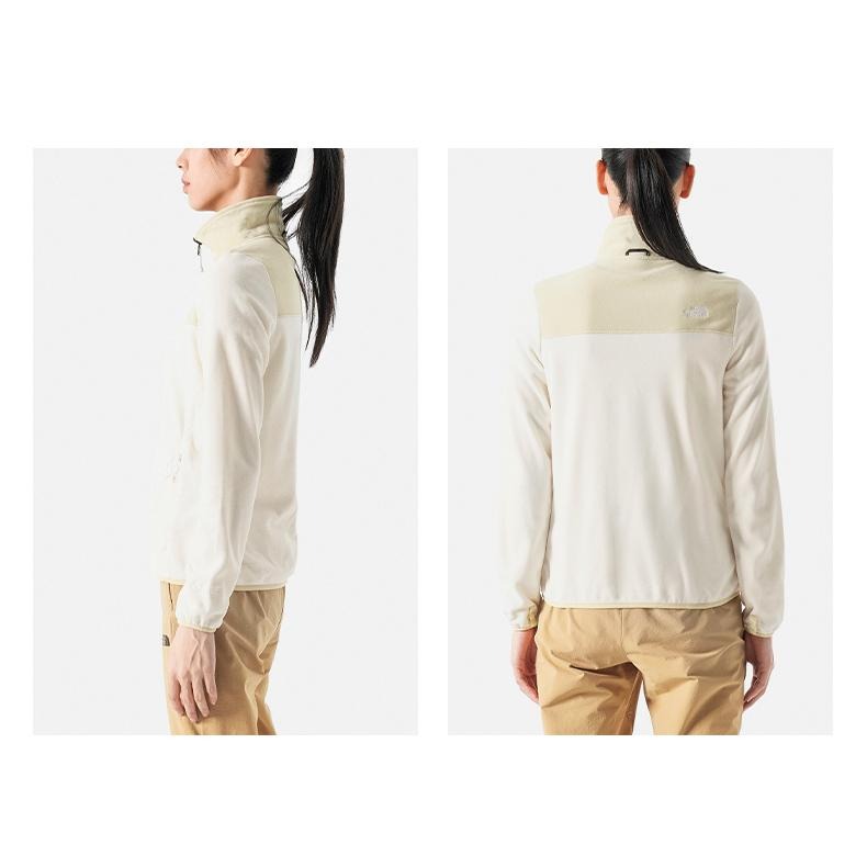 -滿3000免運-[雙和專賣店] THE NORTH FACE 女 保暖刷毛外套/可套接/81SR/白.卡其-細節圖3