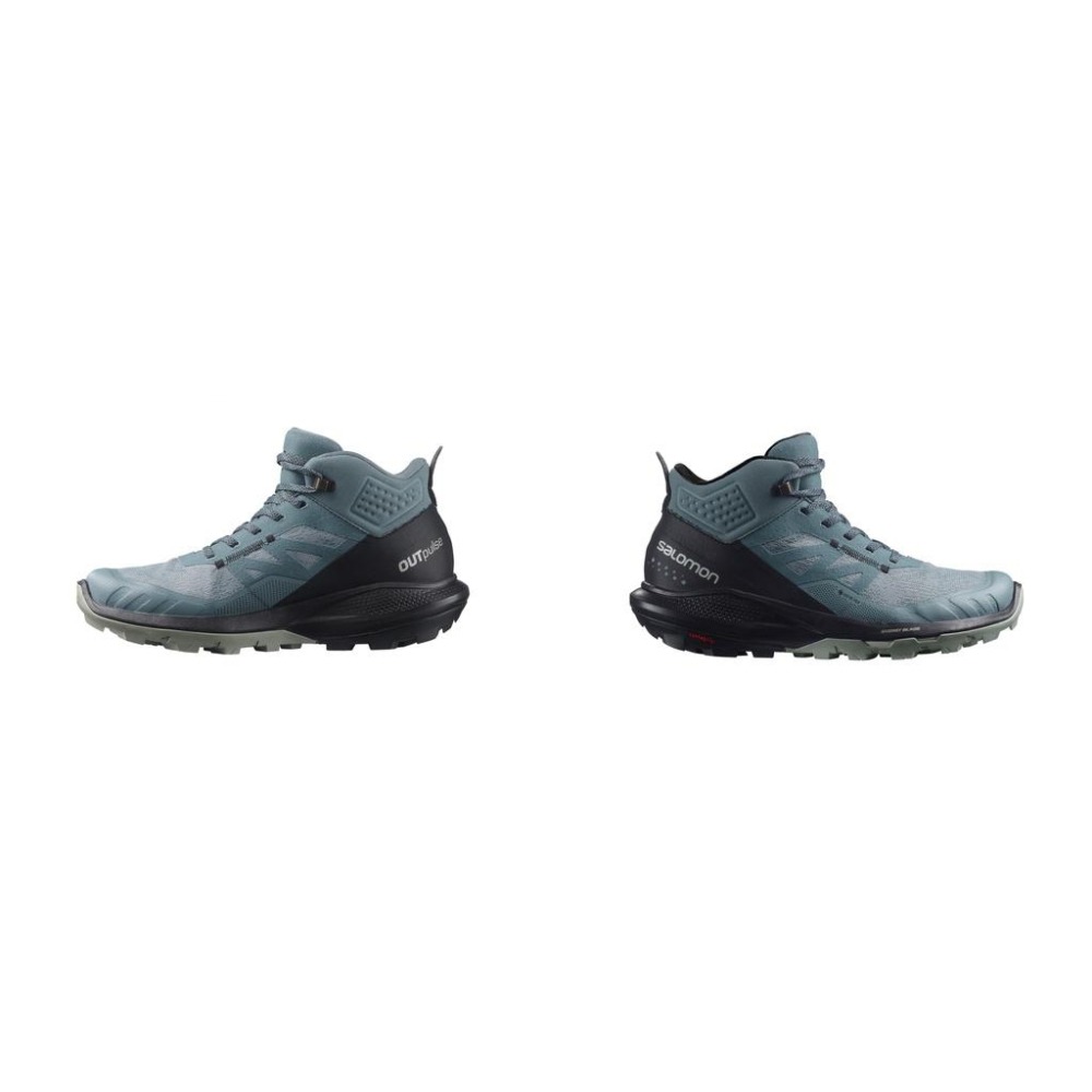 -滿3000免運-[雙和專賣店] Salomon 女 OUTpulse GT 防水中筒登山鞋/L41593700/暴綠黑-細節圖2