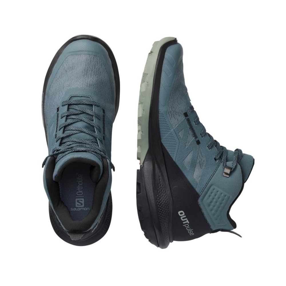 -滿3000免運-[雙和專賣店] Salomon 女 OUTpulse GT 防水中筒登山鞋/L41593700/暴綠黑-細節圖4