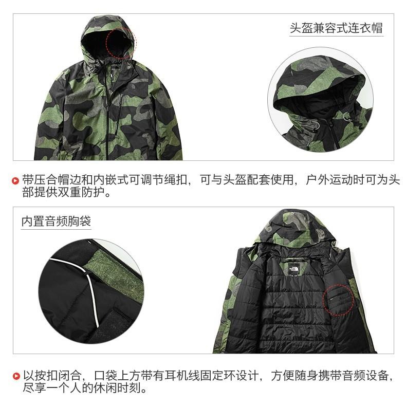 -七折特價-滿3000免運 [雙和專賣店] THE NORTH FACE 男 DV防水保暖雪衣外套/3LZL/迷彩-細節圖7