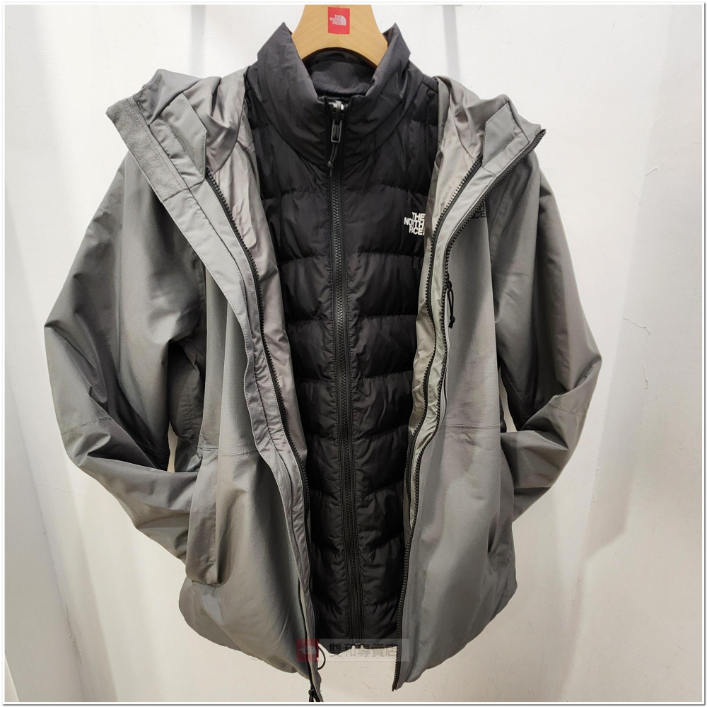 -滿3000免運-[雙和專賣店]THE NORTH FACE 男 DV羽絨兩件式外套/83SL/灰黑-細節圖2