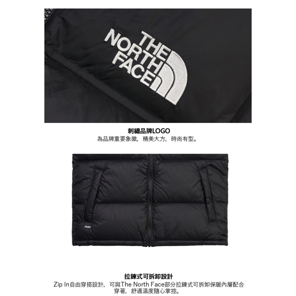 -滿3000免運-雙和專賣店【經典復刻】THE NORTH FACE1996 Nuptse羽絨背心/3JQQ/棕黑-細節圖10