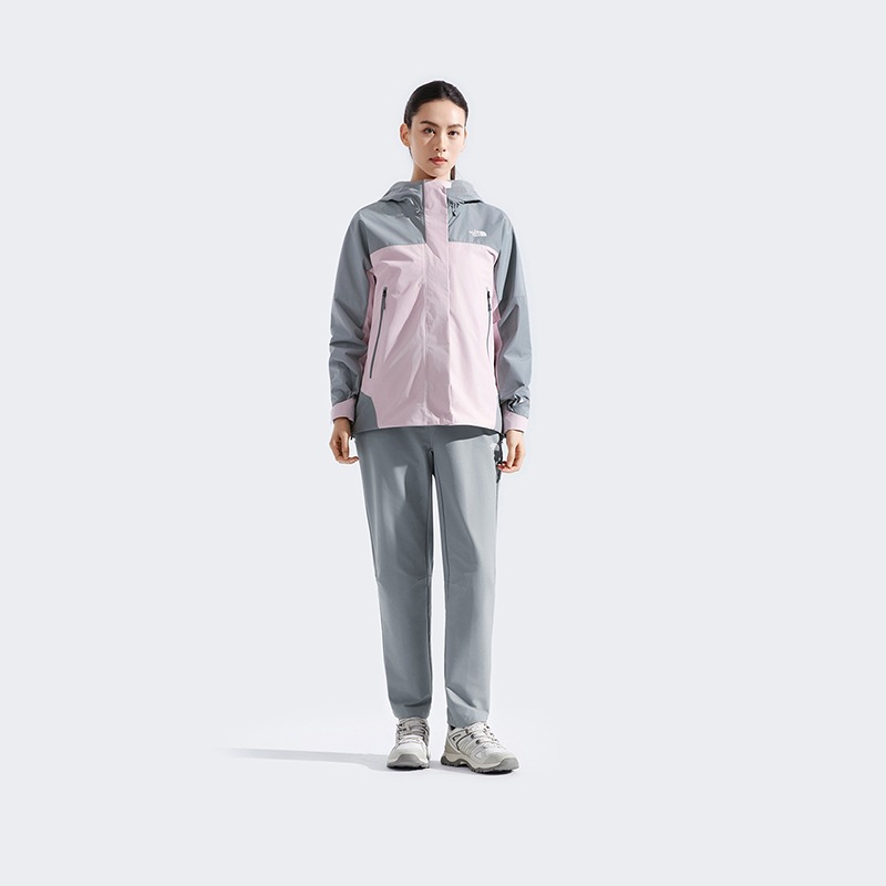 - 滿3000免運 -[雙和專賣店]THE NORTH FACE 女 GT刷毛兩件式外套/8DRJ/粉灰-細節圖3