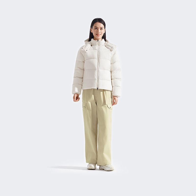 -滿3000免運-[雙和專賣店]THE NORTH FACE 女 600fill兜帽羽絨外套/8ENC/沙丘白-細節圖2