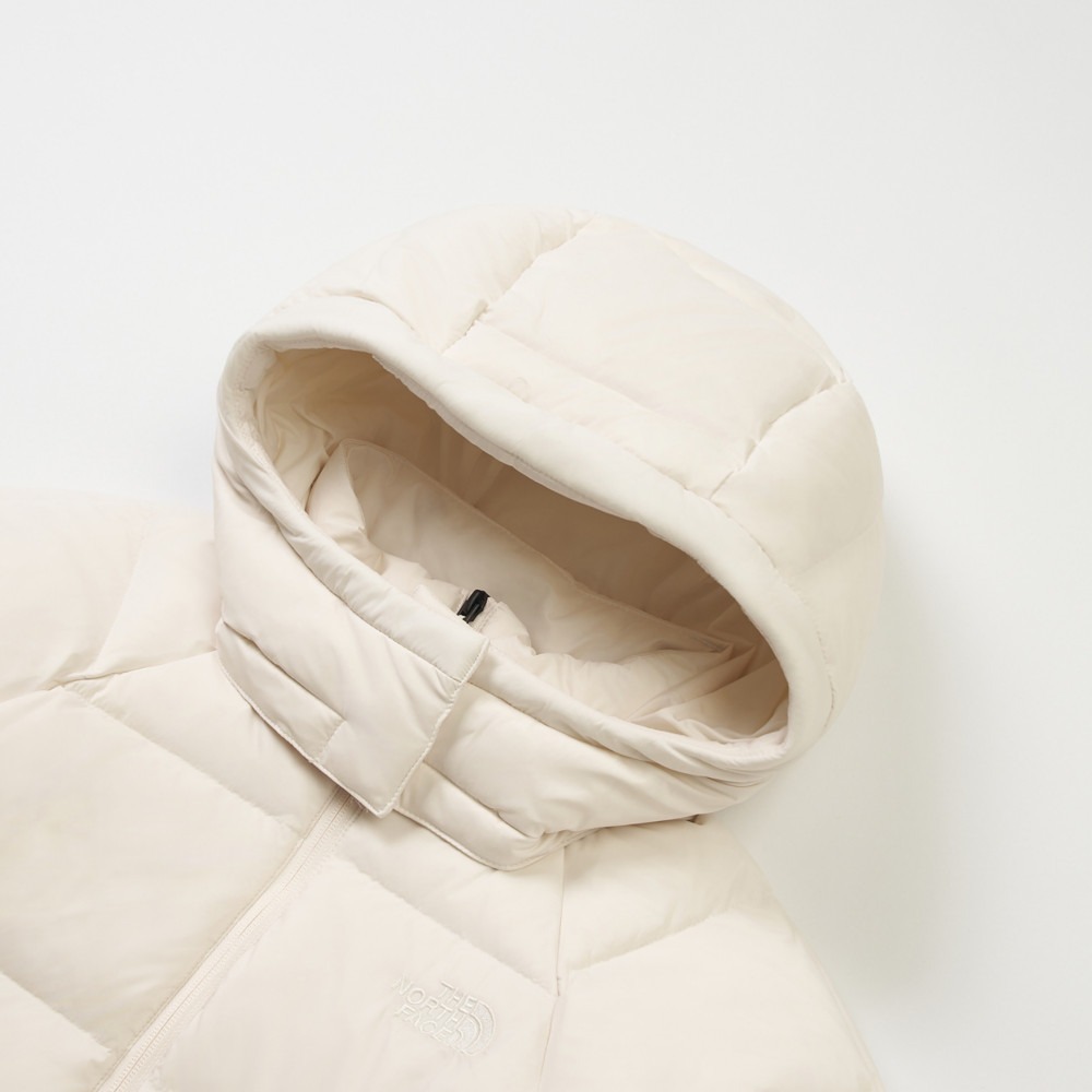 -滿3000免運-[雙和專賣店]THE NORTH FACE 女 600fill兜帽羽絨外套/8ENC/沙丘白-細節圖7