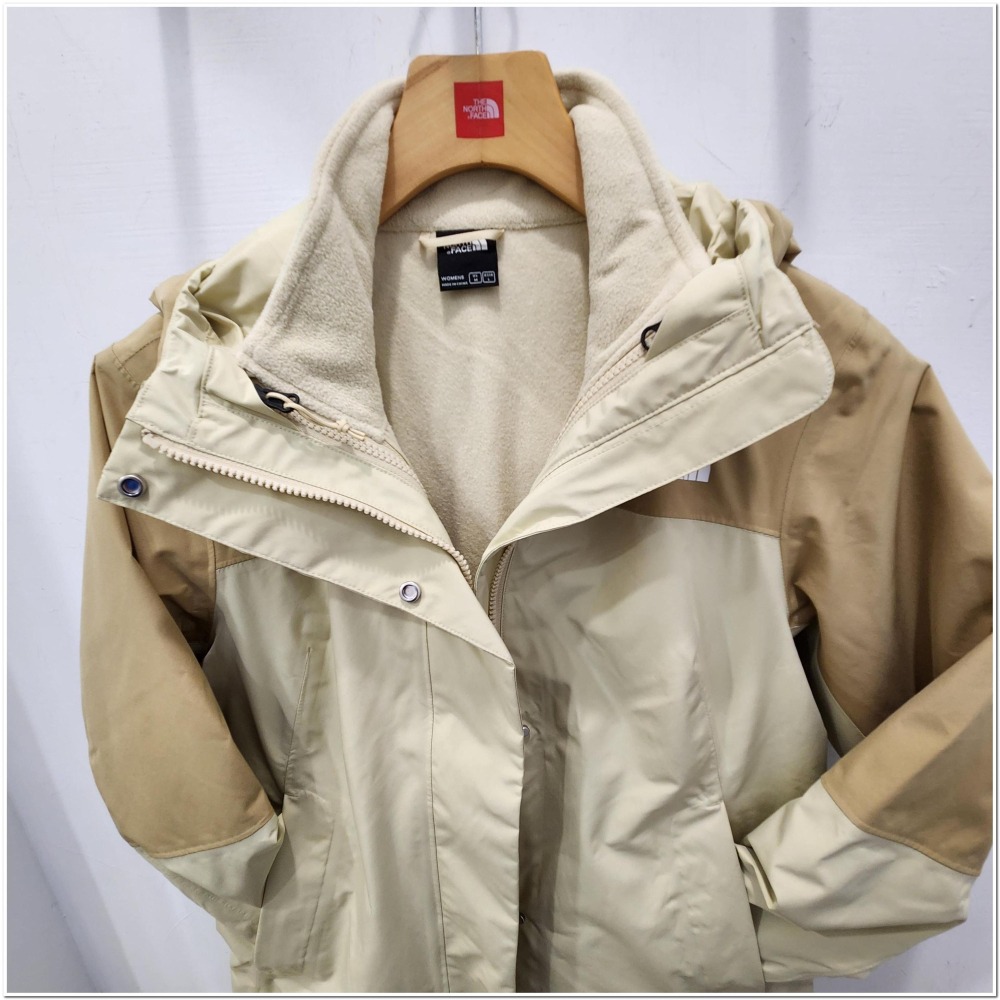- 滿3000免運 -[雙和專賣店]THE NORTH FACE 女 DV刷毛兩件式外套/8CK3/卡其-細節圖3